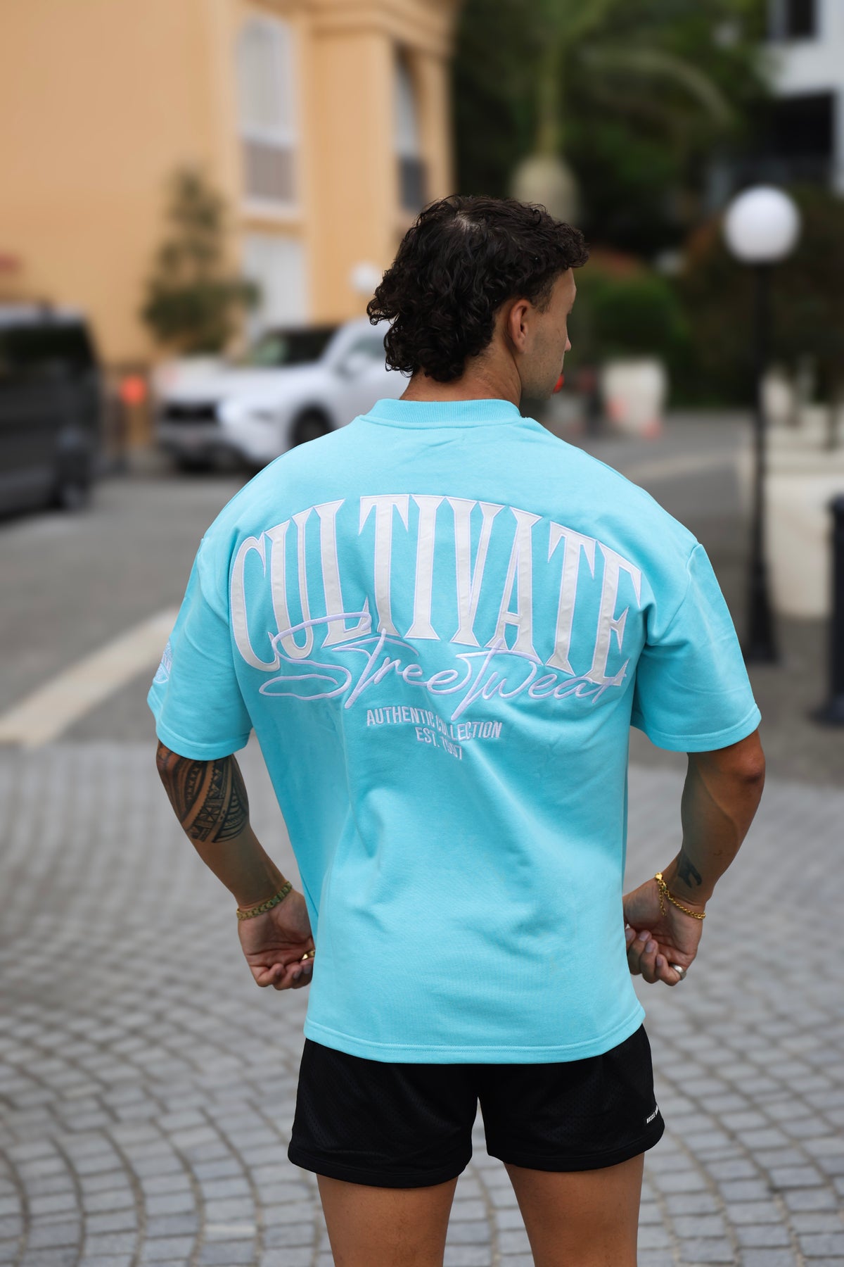 CULTIVATE - AUTHENTIC “AQUA ICE BLUE ON OFF WHITE”