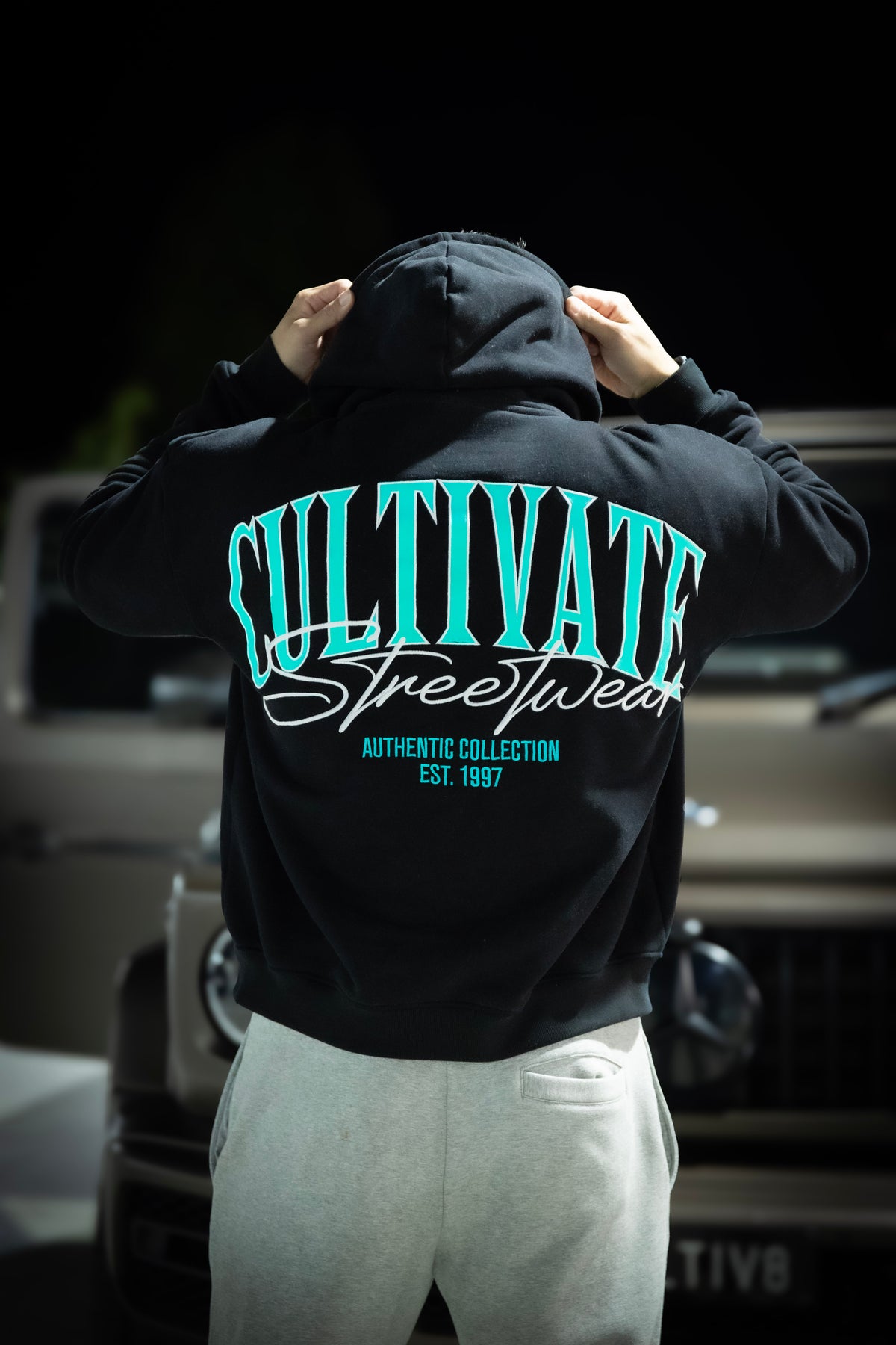 CULTIVATE - HOODIE "BLACK ON TIFFANY BLUE"