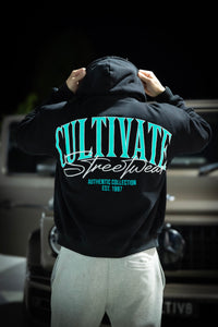 CULTIVATE - HOODIE "BLACK ON TIFFANY BLUE"