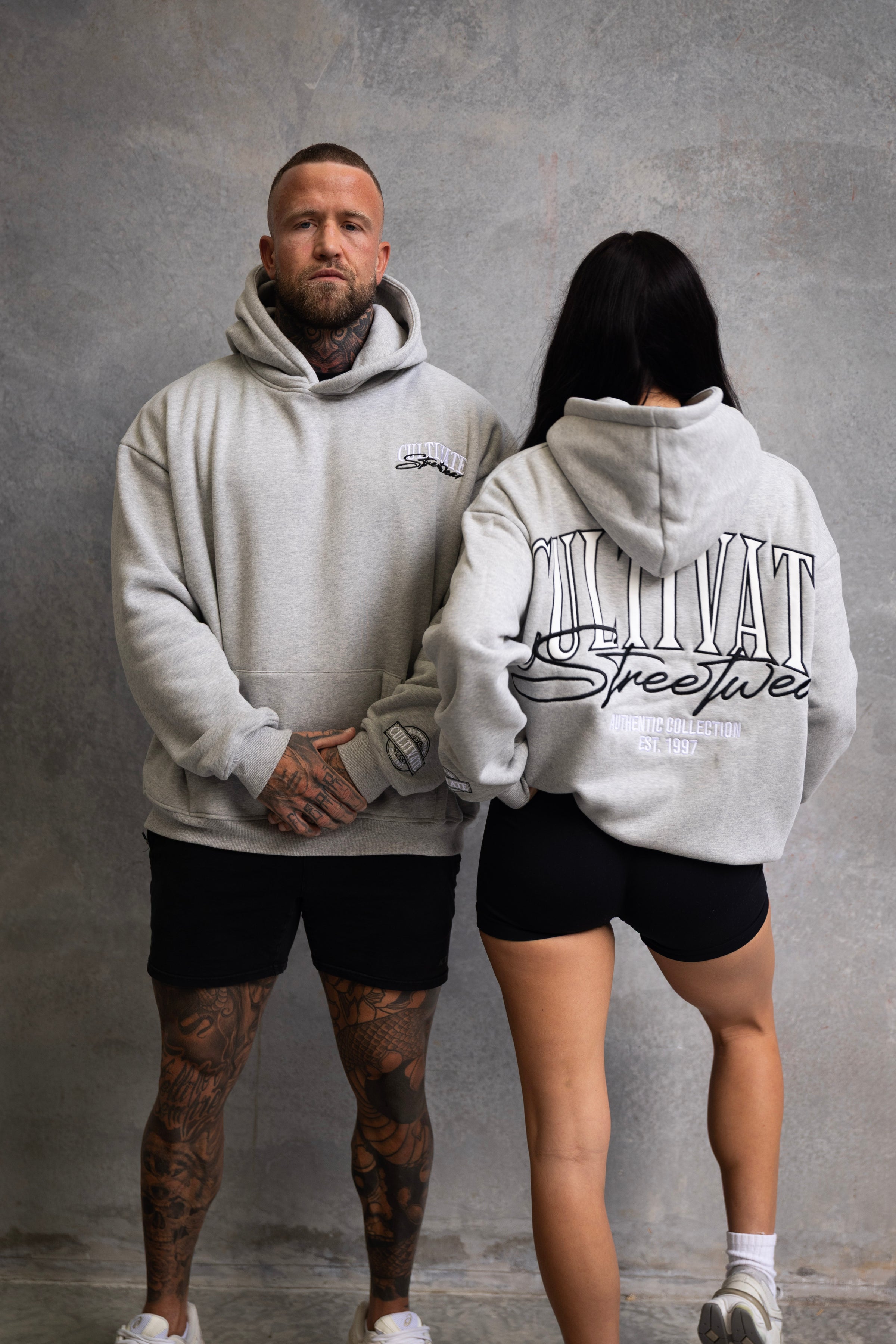 CULTIVATE - HOODIE "TITANIUM GREY ON WHITE"