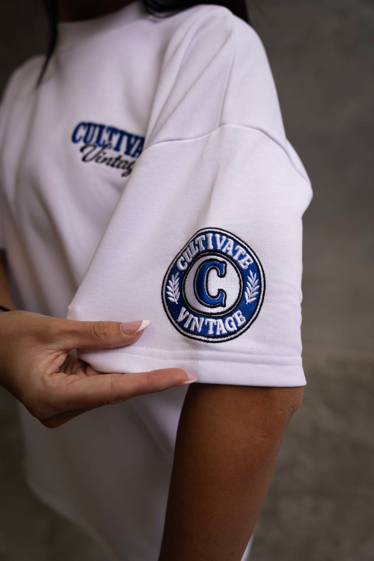 CULTIVATE - VINTAGE "WHITE ON ROYAL BLUE"