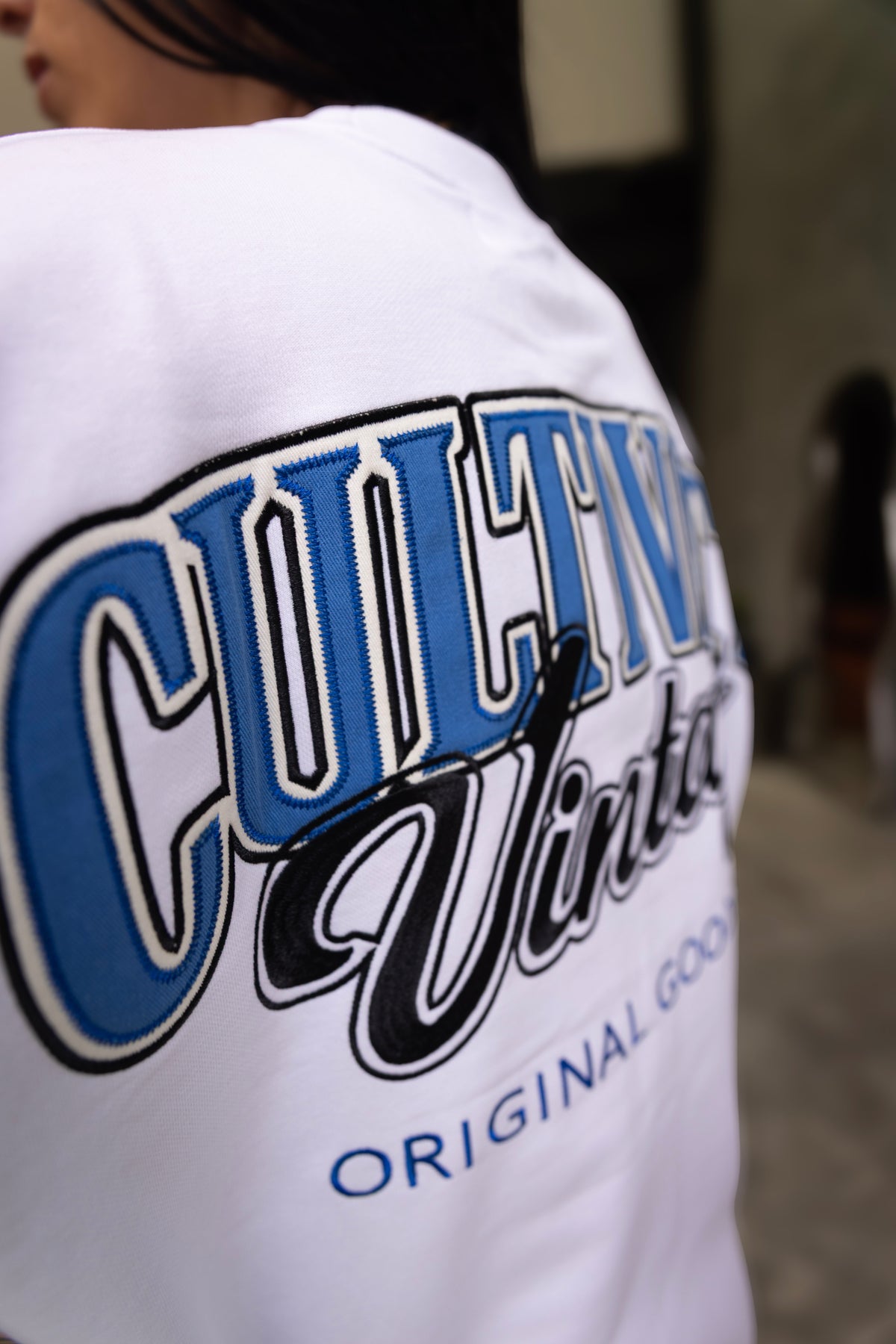 CULTIVATE - VINTAGE "WHITE ON ROYAL BLUE"