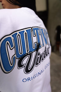 CULTIVATE - VINTAGE "WHITE ON ROYAL BLUE"