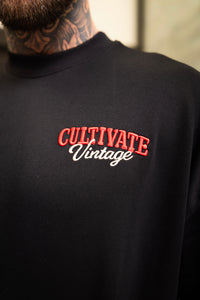 CULTIVATE - VINTAGE "BLACK ON ROYAL RED"