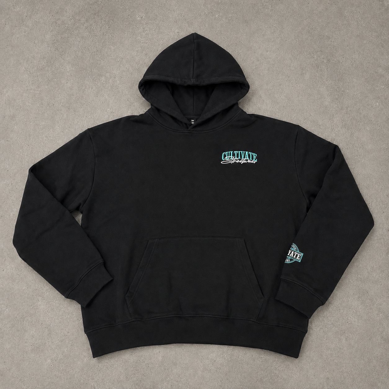CULTIVATE - HOODIE "BLACK ON TIFFANY BLUE"