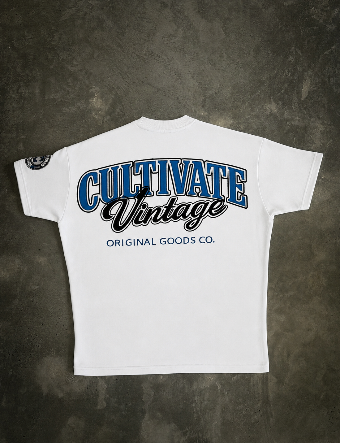 CULTIVATE - VINTAGE "WHITE ON ROYAL BLUE"