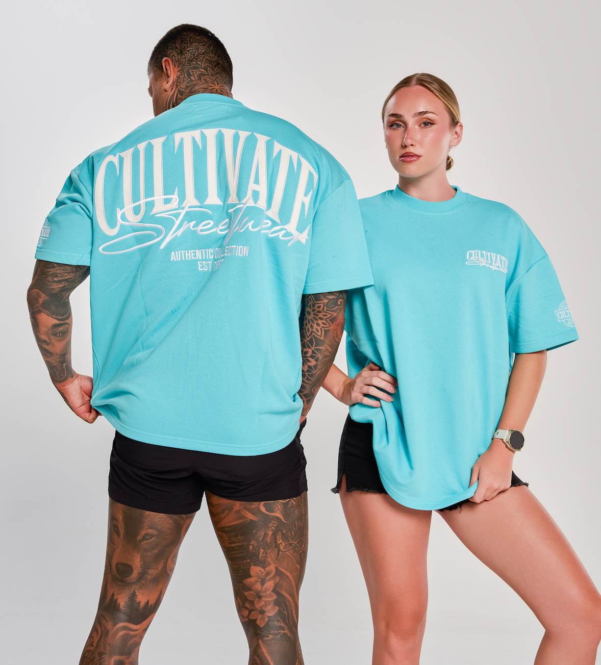 CULTIVATE - AUTHENTIC “AQUA ICE BLUE ON OFF WHITE”