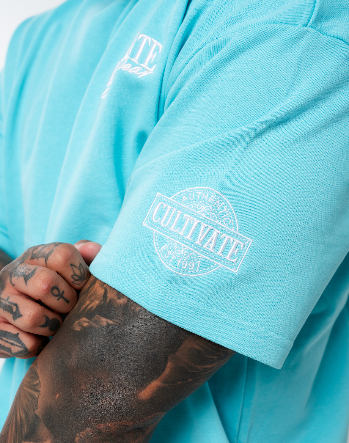 CULTIVATE - AUTHENTIC “AQUA ICE BLUE ON OFF WHITE”
